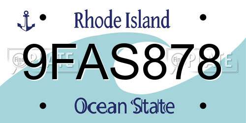 9FAS878 Rhode Island License Plate