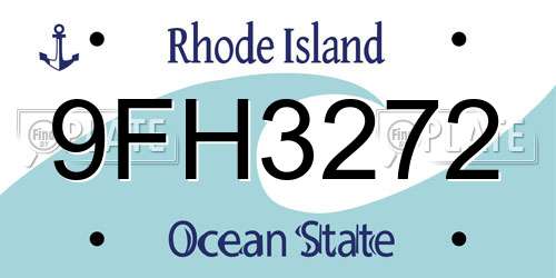 9FH3272 Rhode Island License Plate