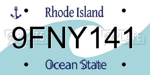 9FNY141 Rhode Island License Plate