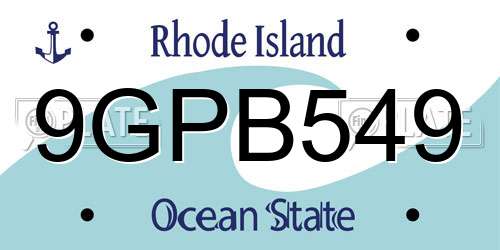 9GPB549 Rhode Island License Plate