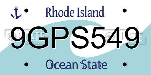 9GPS549 Rhode Island License Plate
