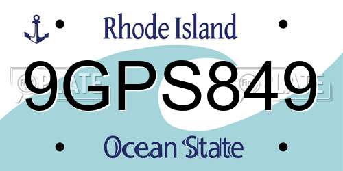 9GPS849 Rhode Island License Plate