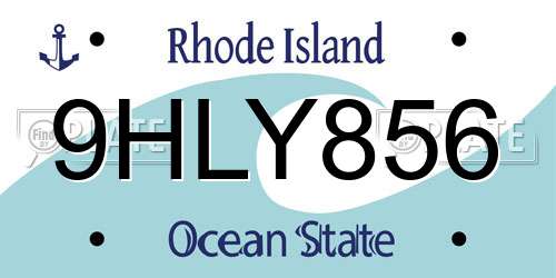 9HLY856 Rhode Island License Plate