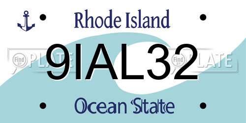 9IAL32 Rhode Island License Plate