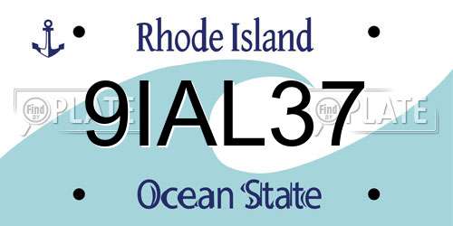 9IAL37 Rhode Island License Plate