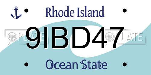 9IBD47 Rhode Island License Plate