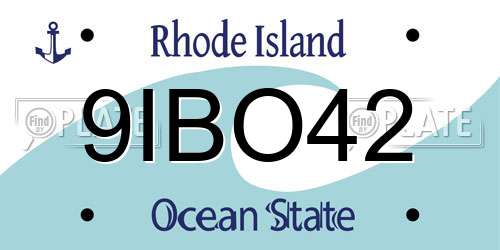 9IBO42 Rhode Island License Plate