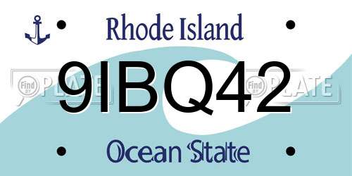 9IBQ42 Rhode Island License Plate