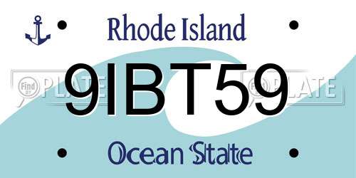 9IBT59 Rhode Island License Plate