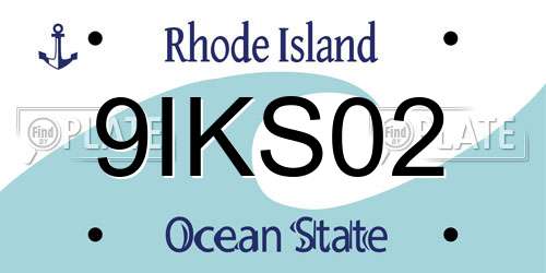 9IKS02 Rhode Island License Plate