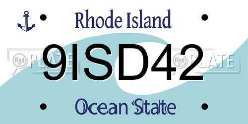 9ISD42 Rhode Island License Plate