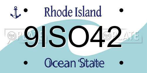 9ISO42 Rhode Island License Plate
