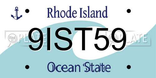 9IST59 Rhode Island License Plate