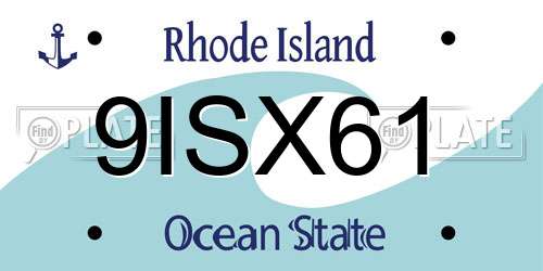 9ISX61 Rhode Island License Plate