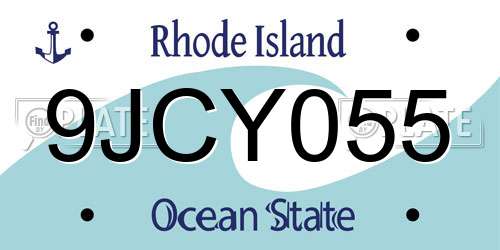 9JCY055 Rhode Island License Plate