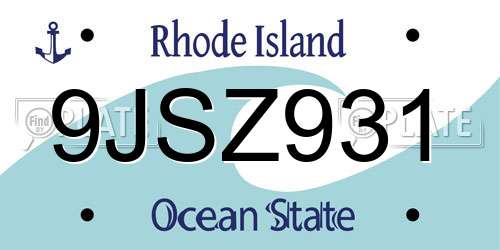 9JSZ931 Rhode Island License Plate