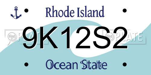 9K12S2 Rhode Island License Plate