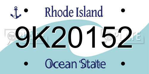 9K20152 Rhode Island License Plate
