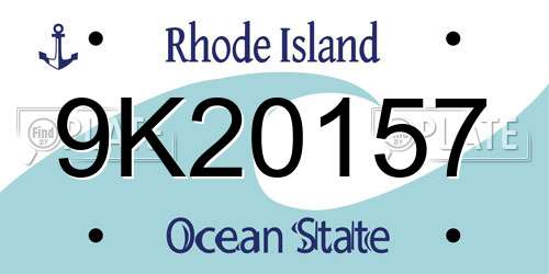 9K20157 Rhode Island License Plate