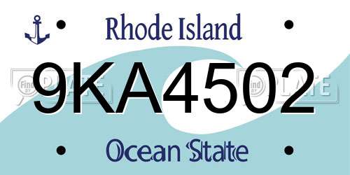 9KA4502 Rhode Island License Plate