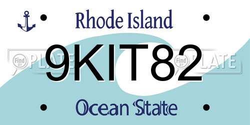 9KIT82 Rhode Island License Plate