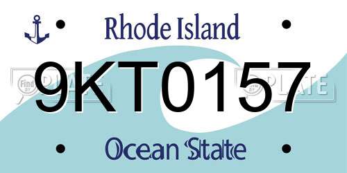 9KT0157 Rhode Island License Plate