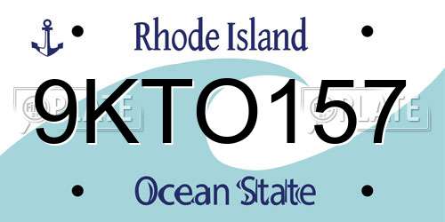 9KTO157 Rhode Island License Plate