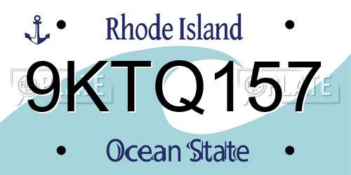 9KTQ157 Rhode Island License Plate