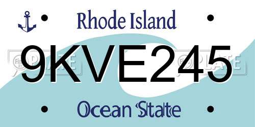 9KVE245 Rhode Island License Plate