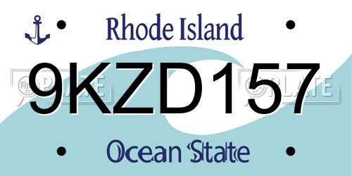 9KZD157 Rhode Island License Plate