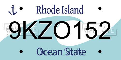 9KZO152 Rhode Island License Plate