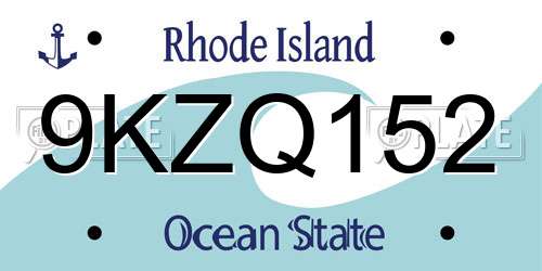 9KZQ152 Rhode Island License Plate