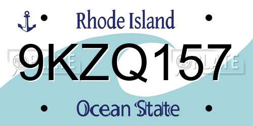 9KZQ157 Rhode Island License Plate