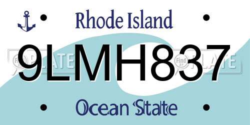 9LMH837 Rhode Island License Plate