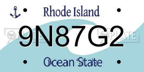 9N87G2 Rhode Island License Plate