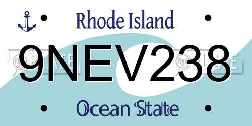 9NEV238 Rhode Island License Plate
