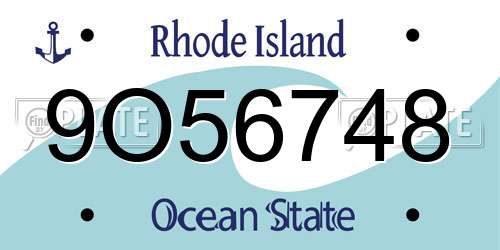 9O56748 Rhode Island License Plate