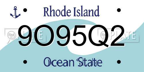 9O95Q2 Rhode Island License Plate