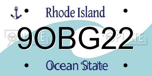 9OBG22 Rhode Island License Plate