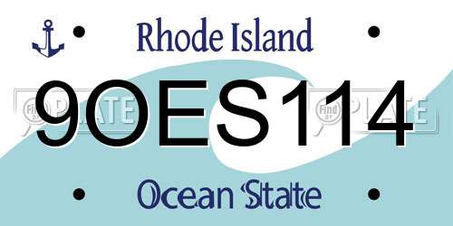 9OES114 Rhode Island License Plate