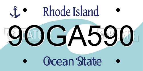 9OGA590 Rhode Island License Plate