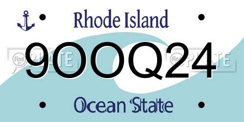 9OOQ24 Rhode Island License Plate