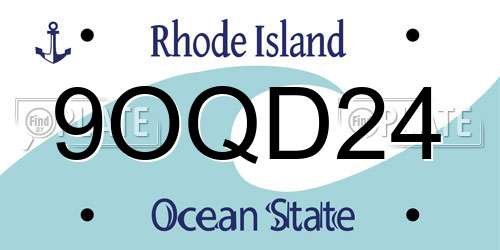 9OQD24 Rhode Island License Plate