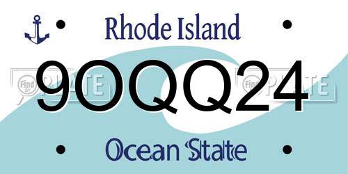 9OQQ24 Rhode Island License Plate