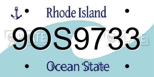9OS9733 Rhode Island License Plate