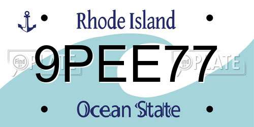 9PEE77 Rhode Island License Plate