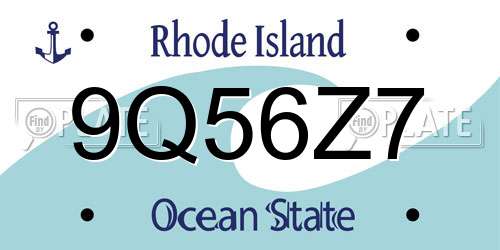9Q56Z7 Rhode Island License Plate