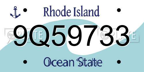 9Q59733 Rhode Island License Plate