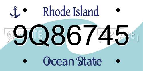 9Q86745 Rhode Island License Plate