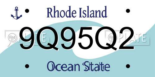 9Q95Q2 Rhode Island License Plate